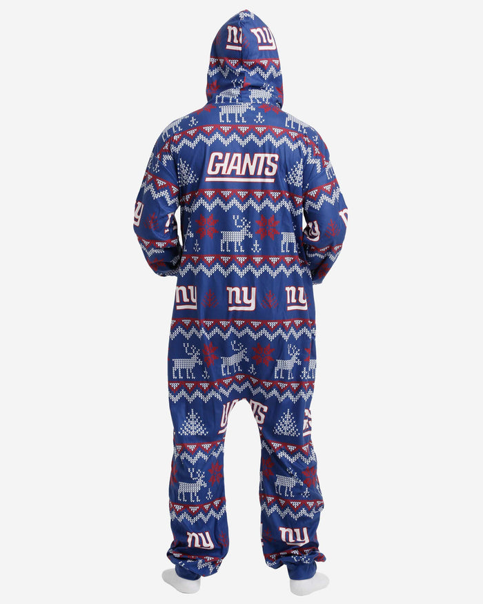 New York Giants Ugly Pattern One Piece Pajamas FOCO - FOCO.com