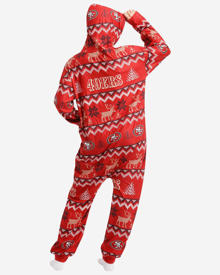 San Francisco 49ers Ugly Pattern One Piece Pajamas FOCO - FOCO.com