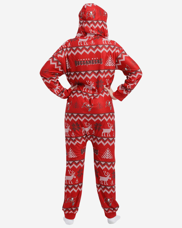 Tampa Bay Buccaneers Ugly Pattern One Piece Pajamas FOCO - FOCO.com