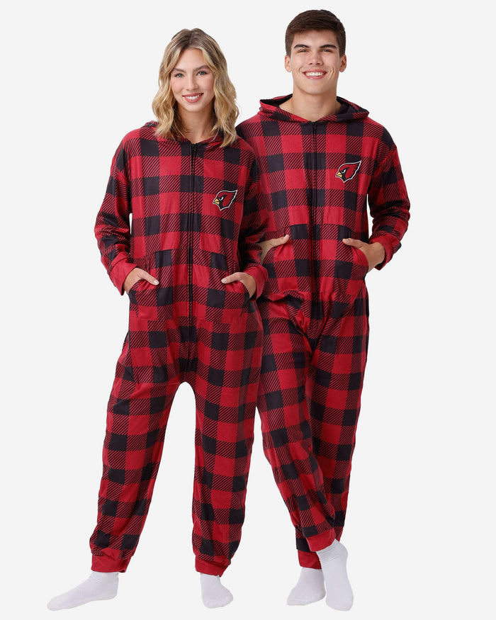 Arizona Cardinals Plaid One Piece Pajamas FOCO S - FOCO.com