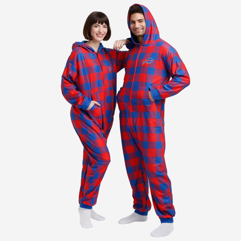 Buffalo Bills Plaid One Piece Pajamas FOCO S - FOCO.com