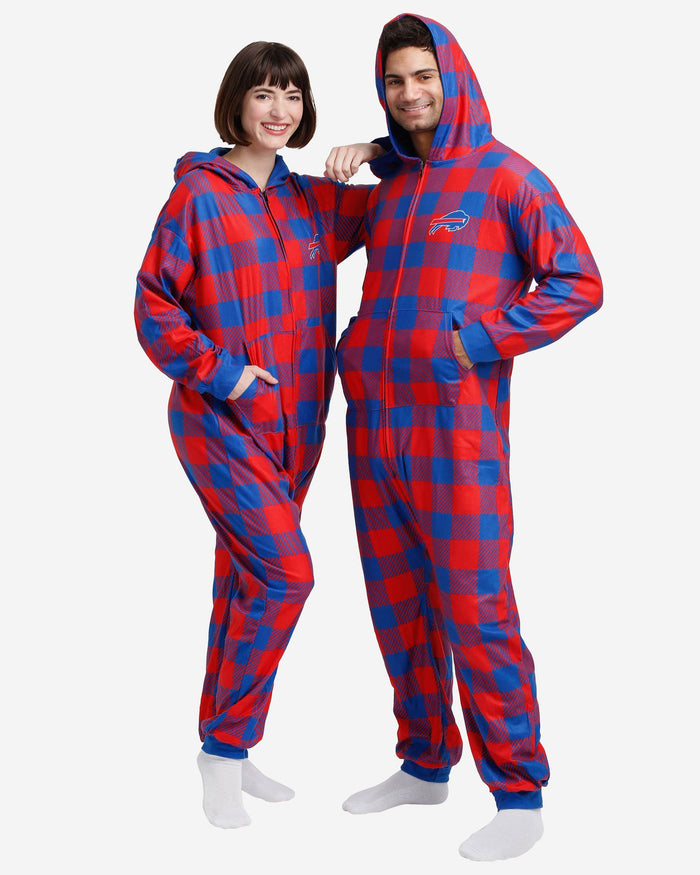 Buffalo Bills Plaid One Piece Pajamas FOCO S - FOCO.com