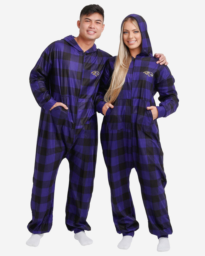 Baltimore Ravens Plaid One Piece Pajamas FOCO S - FOCO.com