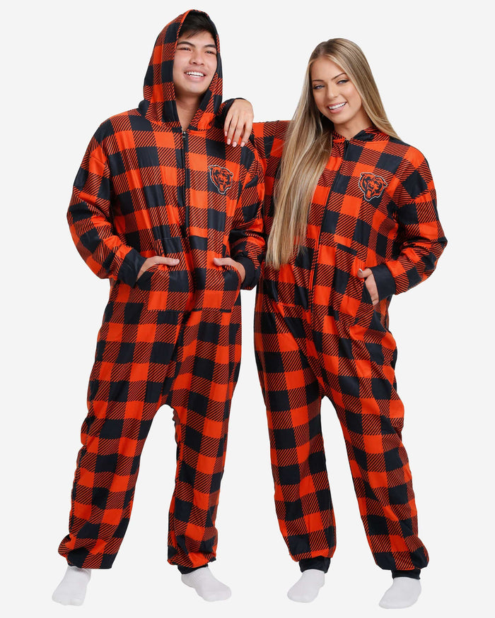 Chicago Bears Plaid One Piece Pajamas FOCO S - FOCO.com