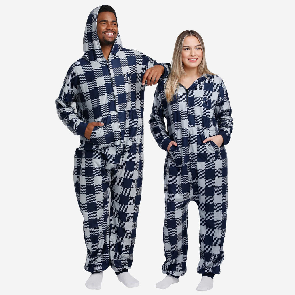 Dallas Cowboys Plaid One Piece Pajamas FOCO S - FOCO.com