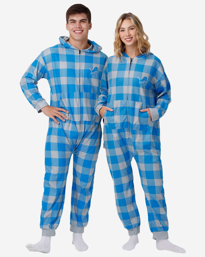 Detroit Lions Plaid One Piece Pajamas FOCO S - FOCO.com