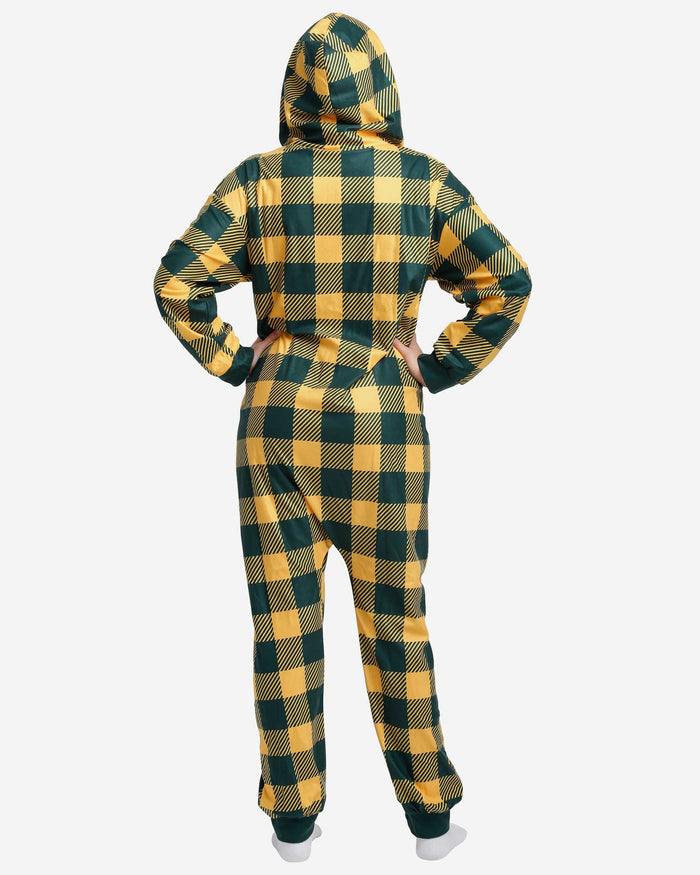 Green Bay Packers Plaid One Piece Pajamas FOCO - FOCO.com