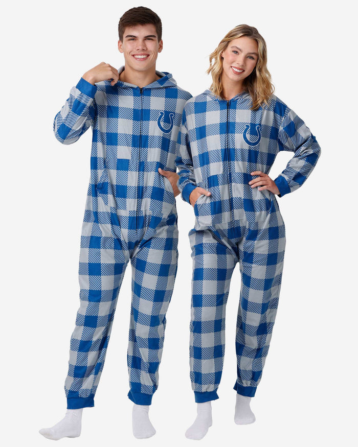 Indianapolis Colts Plaid One Piece Pajamas FOCO S - FOCO.com