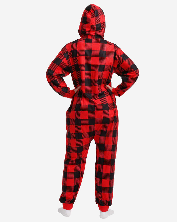 Kansas City Chiefs Plaid One Piece Pajamas FOCO - FOCO.com