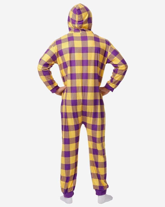 Minnesota Vikings Plaid One Piece Pajamas FOCO - FOCO.com