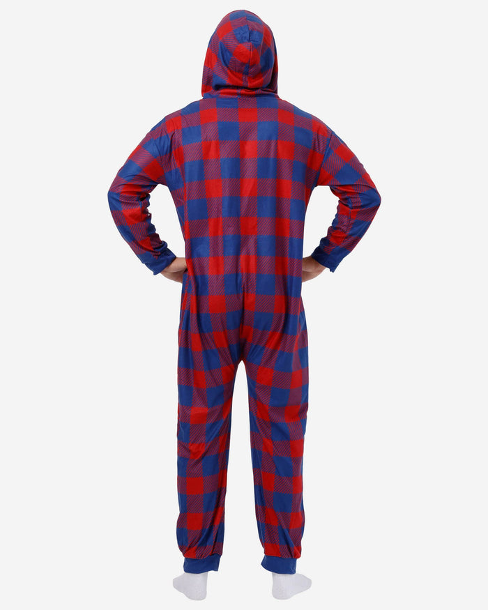 New York Giants Plaid One Piece Pajamas FOCO - FOCO.com