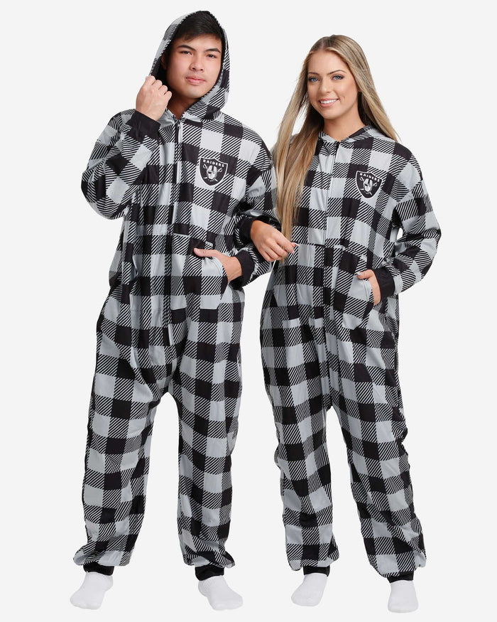 Las Vegas Raiders Plaid One Piece Pajamas FOCO S - FOCO.com