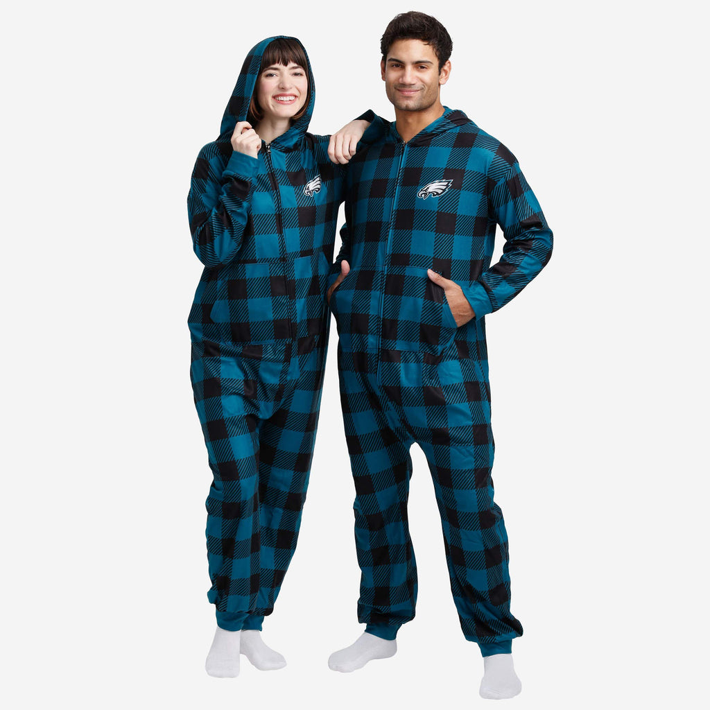 Philadelphia Eagles Plaid One Piece Pajamas FOCO S - FOCO.com