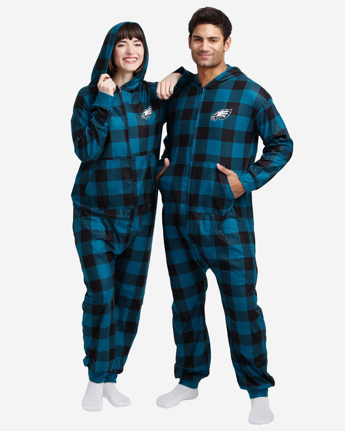 Philadelphia Eagles Plaid One Piece Pajamas FOCO S - FOCO.com