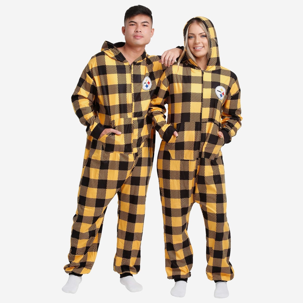 Pittsburgh Steelers Plaid One Piece Pajamas FOCO S - FOCO.com