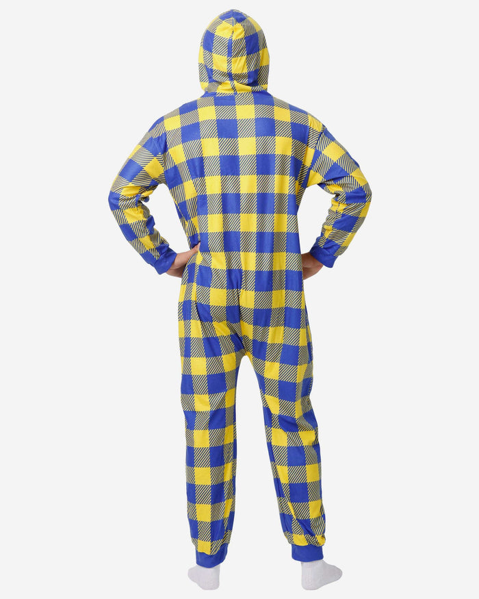 Los Angeles Rams Plaid One Piece Pajamas FOCO - FOCO.com