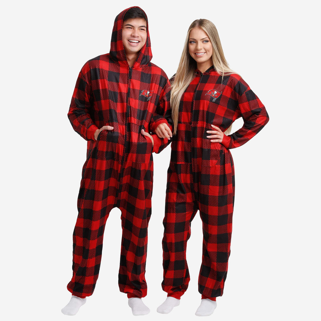 Tampa Bay Buccaneers Plaid One Piece Pajamas FOCO S - FOCO.com