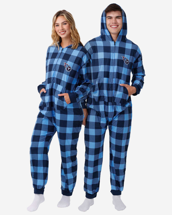 Tennessee Titans Plaid One Piece Pajamas FOCO S - FOCO.com