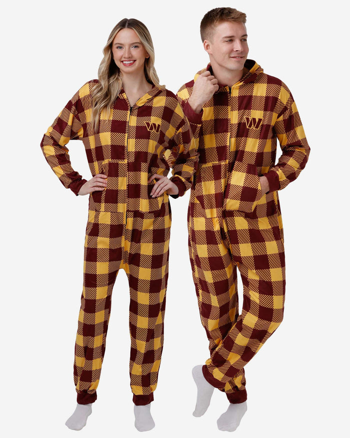 Washington Commanders Plaid One Piece Pajamas FOCO S - FOCO.com