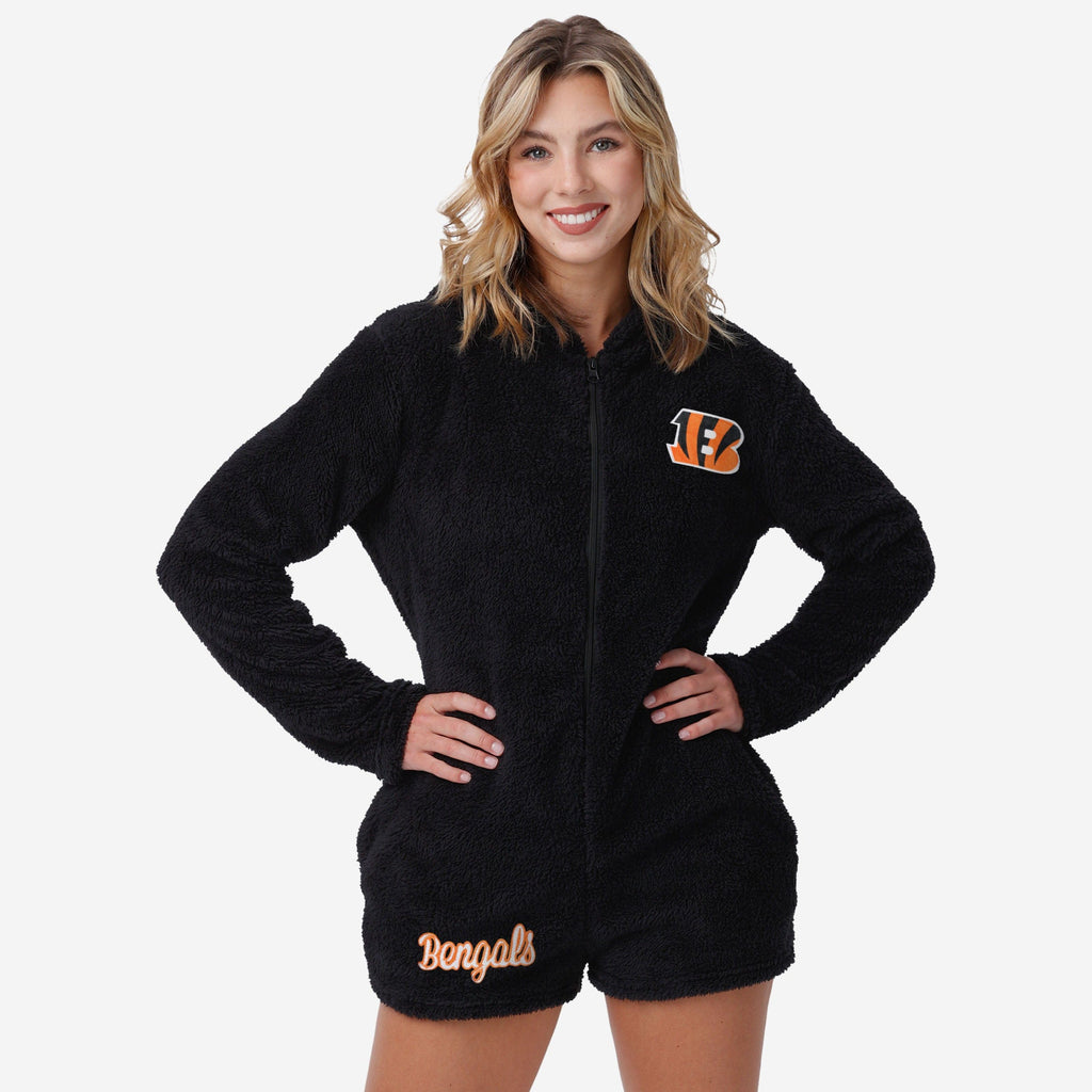 Cincinnati Bengals Womens Short Cozy One Piece Pajamas FOCO S - FOCO.com