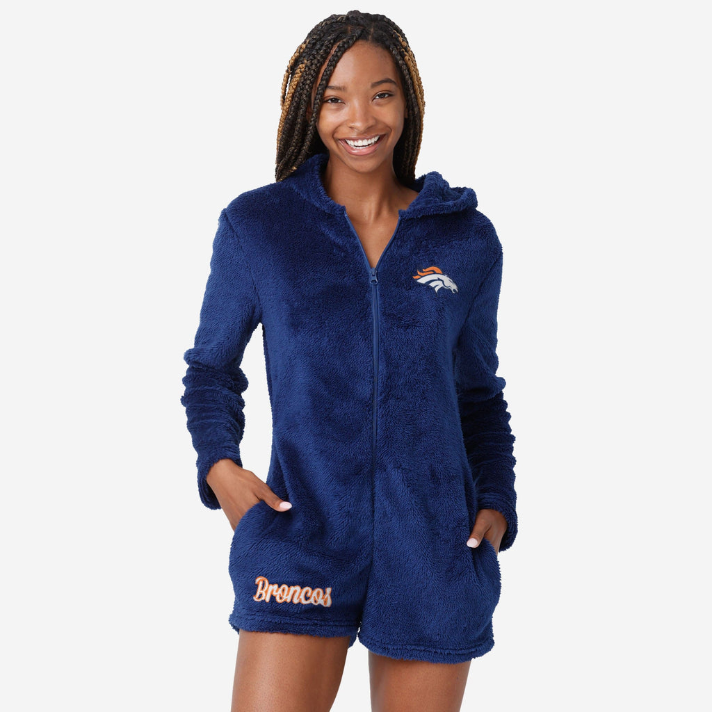 Denver Broncos Womens Short Cozy One Piece Pajamas FOCO S - FOCO.com