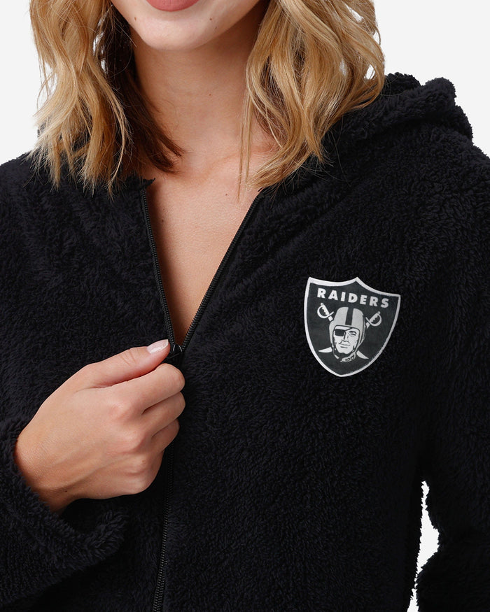 Las Vegas Raiders Womens Short Cozy One Piece Pajamas FOCO - FOCO.com