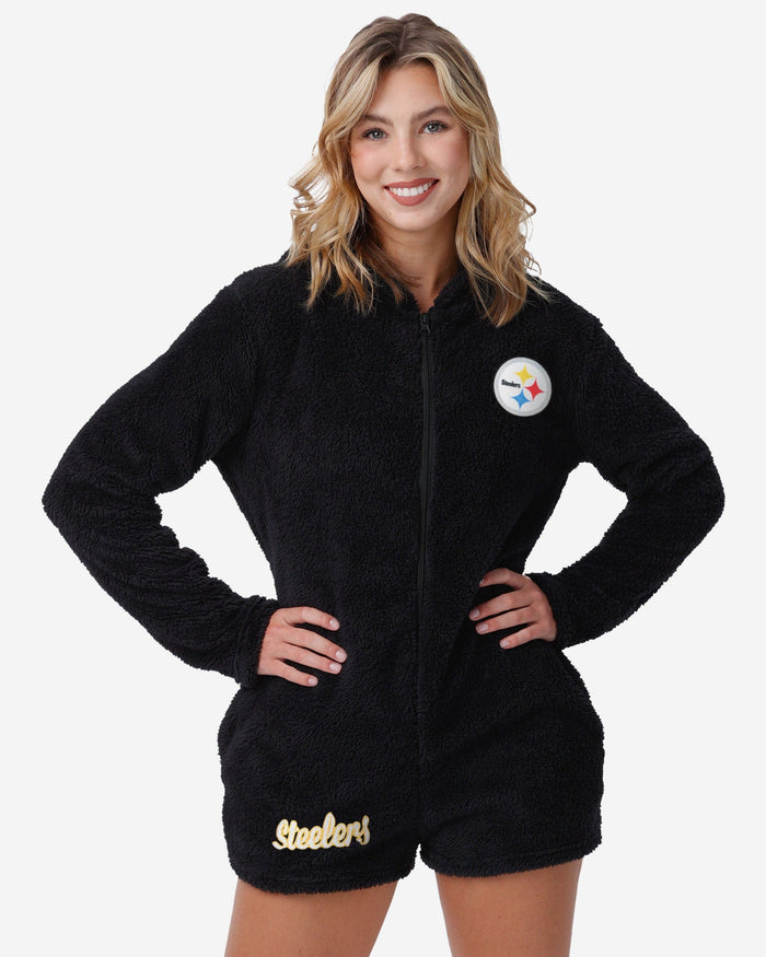 Pittsburgh Steelers Womens Short Cozy One Piece Pajamas FOCO S - FOCO.com