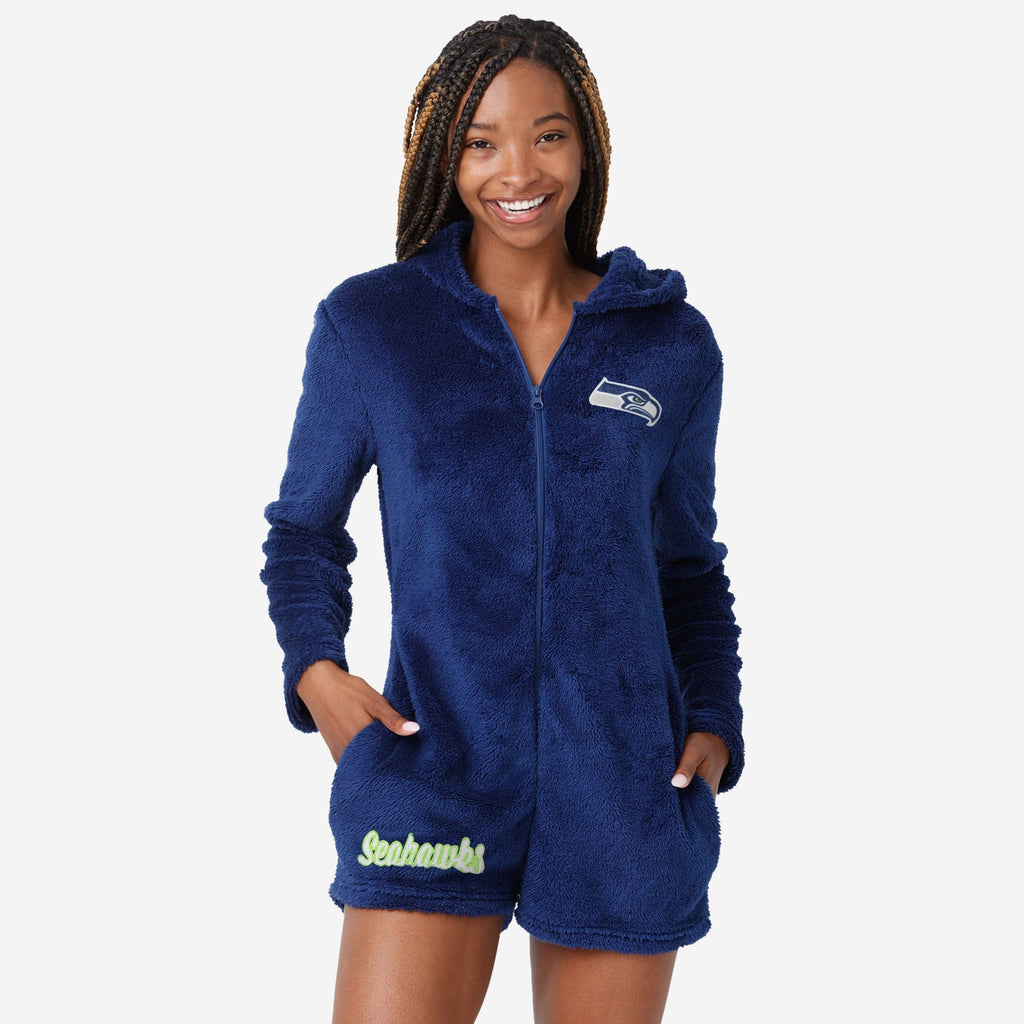 Seattle Seahawks Womens Short Cozy One Piece Pajamas FOCO S - FOCO.com