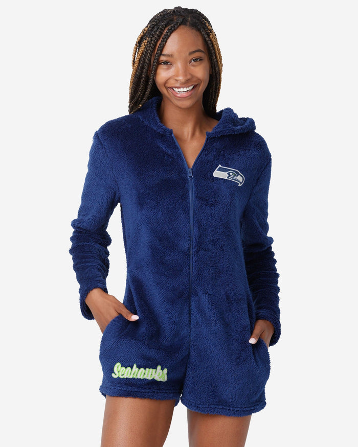 Seattle Seahawks Womens Short Cozy One Piece Pajamas FOCO S - FOCO.com