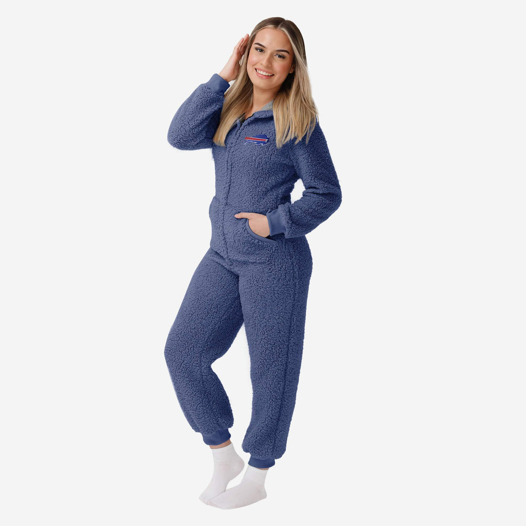 Buffalo Bills Womens Sherpa One Piece Pajamas FOCO S - FOCO.com