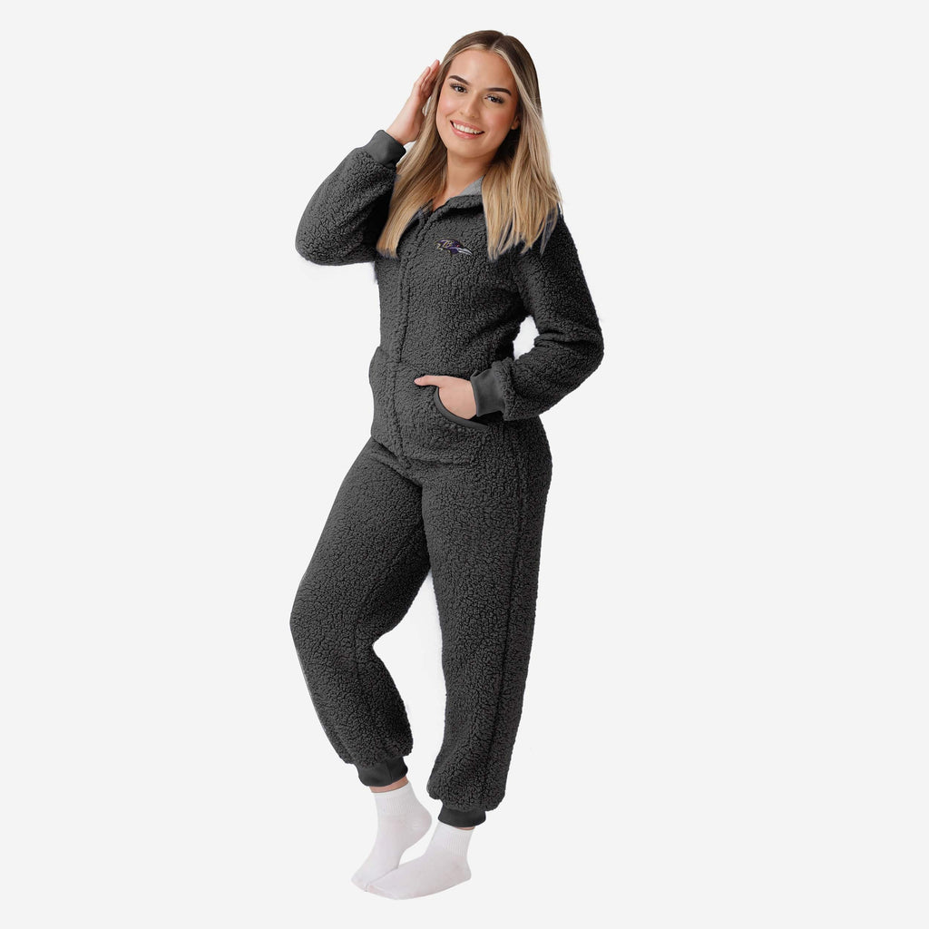 Baltimore Ravens Womens Sherpa One Piece Pajamas FOCO S - FOCO.com