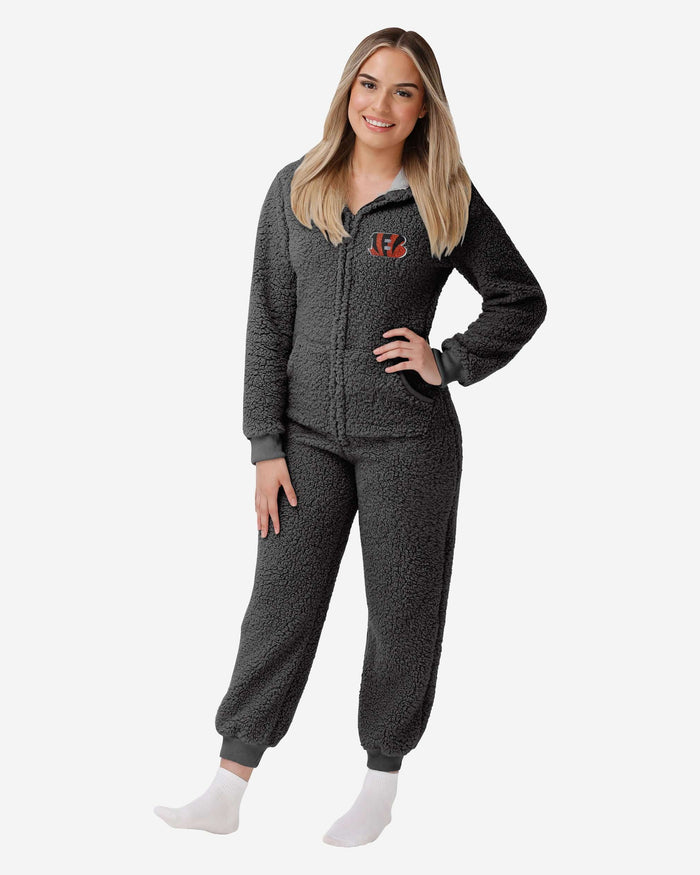 Cincinnati Bengals Womens Sherpa One Piece Pajamas FOCO S - FOCO.com