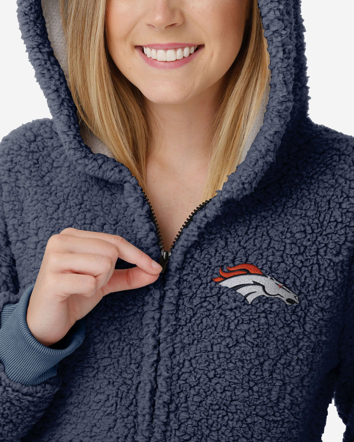 Denver Broncos Womens Sherpa One Piece Pajamas FOCO - FOCO.com