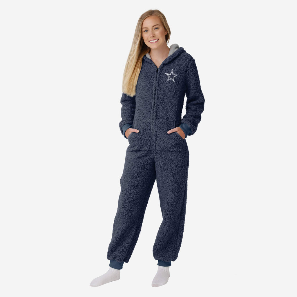 Dallas Cowboys Womens Sherpa One Piece Pajamas FOCO S - FOCO.com