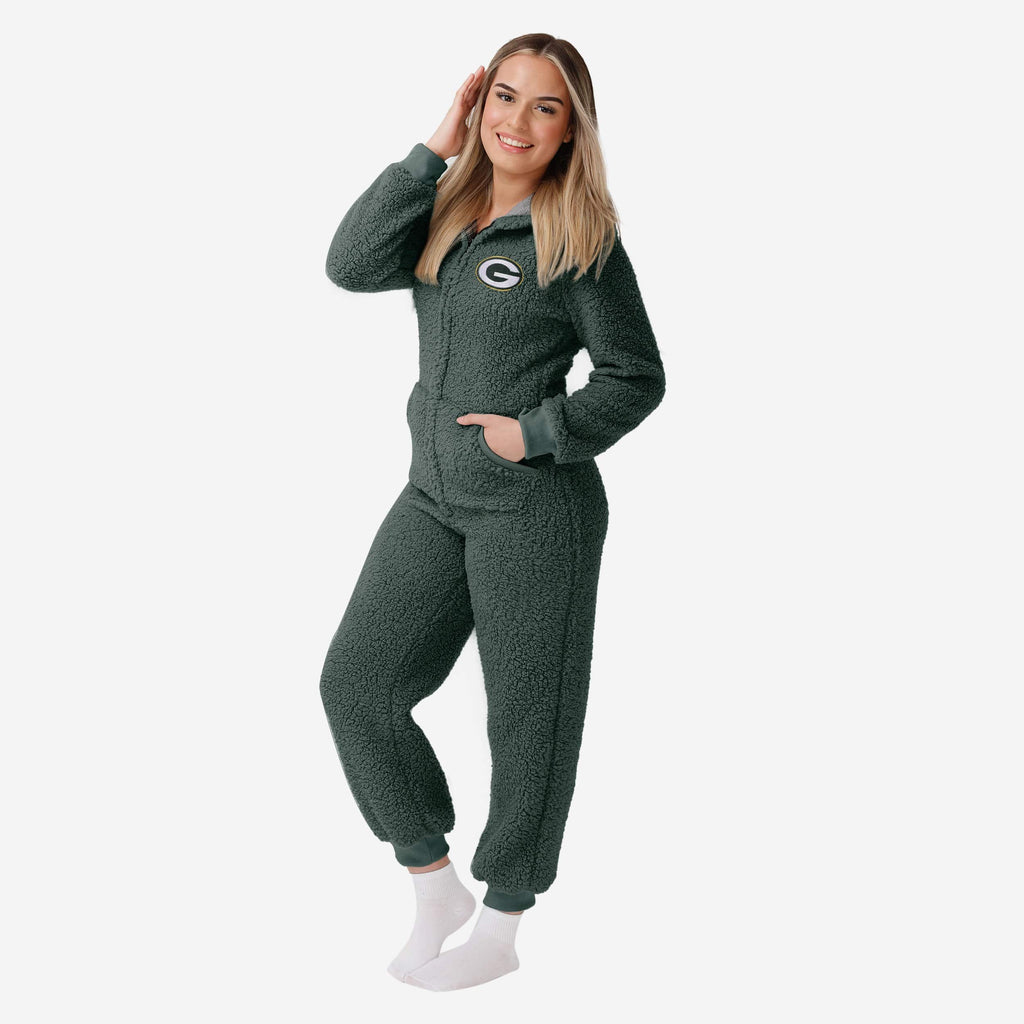 Green Bay Packers Womens Sherpa One Piece Pajamas FOCO S - FOCO.com