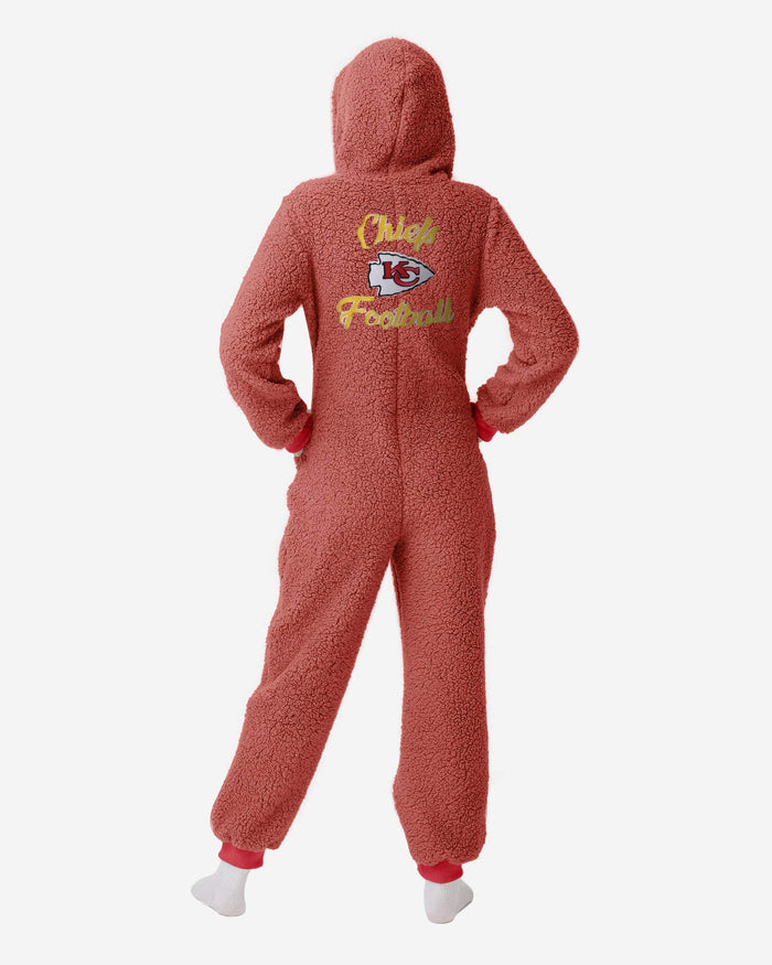 Kansas City Chiefs Womens Sherpa One Piece Pajamas FOCO - FOCO.com