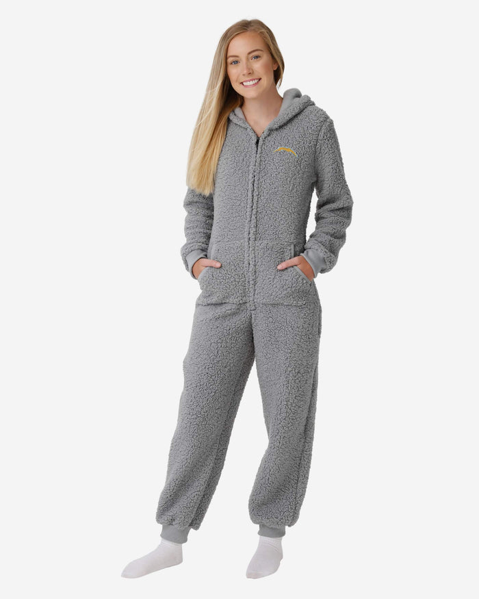 Los Angeles Chargers Womens Sherpa One Piece Pajamas FOCO S - FOCO.com