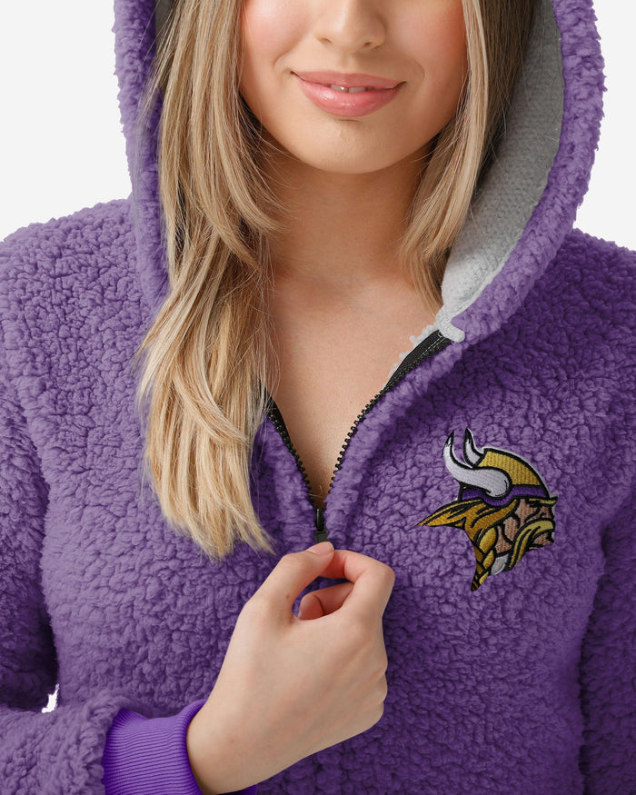 Minnesota Vikings Womens Sherpa One Piece Pajamas FOCO - FOCO.com