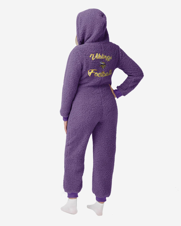 Minnesota Vikings Womens Sherpa One Piece Pajamas FOCO - FOCO.com