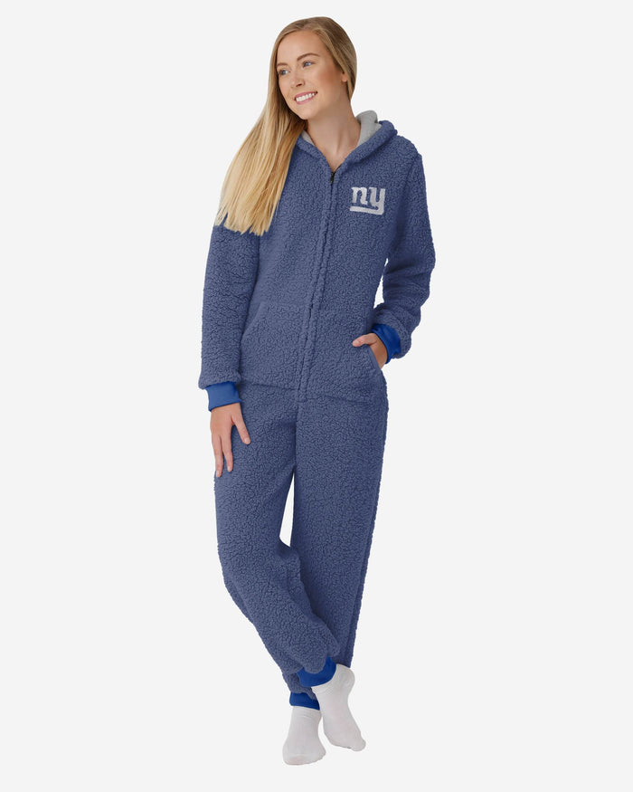 New York Giants Womens Sherpa One Piece Pajamas FOCO S - FOCO.com