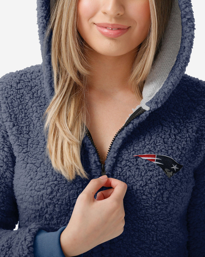 New England Patriots Womens Sherpa One Piece Pajamas FOCO - FOCO.com