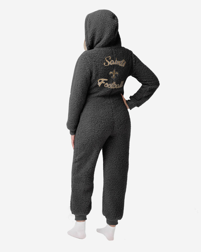 New Orleans Saints Womens Sherpa One Piece Pajamas FOCO - FOCO.com