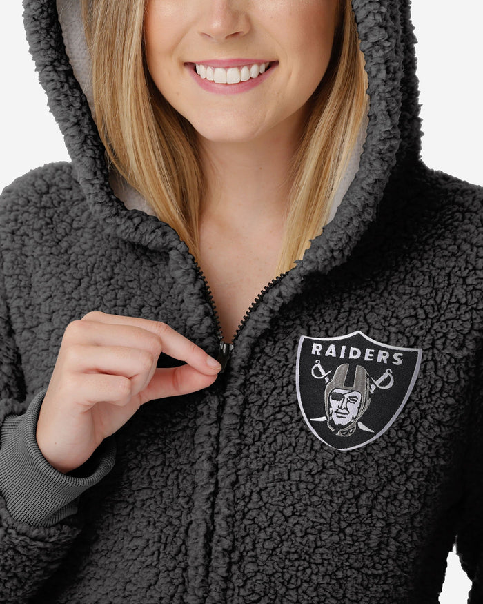 Las Vegas Raiders Womens Sherpa One Piece Pajamas FOCO - FOCO.com