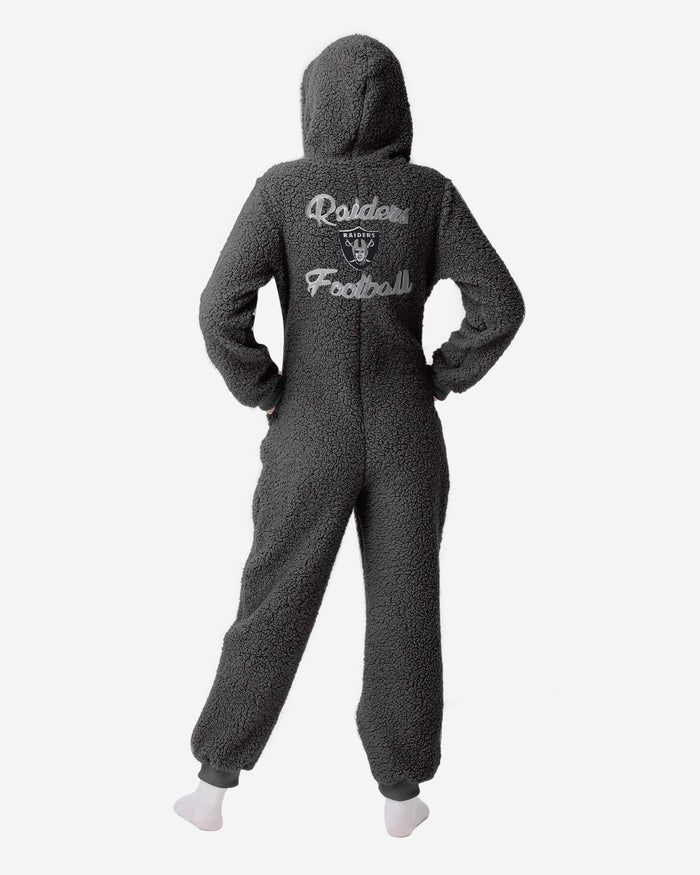 Las Vegas Raiders Womens Sherpa One Piece Pajamas FOCO - FOCO.com