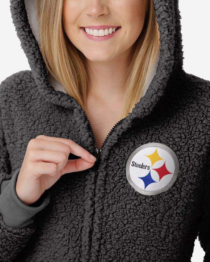 Pittsburgh Steelers Womens Sherpa One Piece Pajamas FOCO - FOCO.com