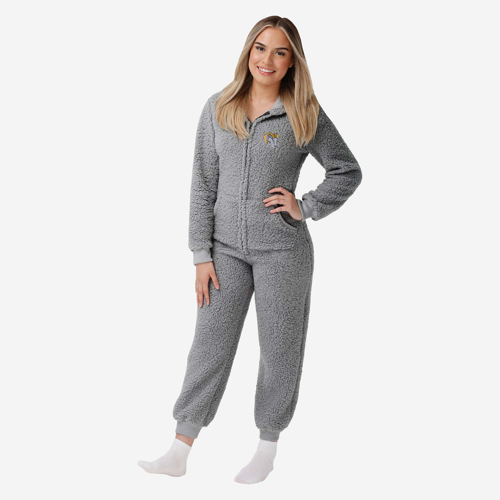 Los Angeles Rams Womens Sherpa One Piece Pajamas FOCO S - FOCO.com