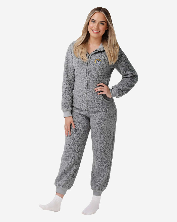 Los Angeles Rams Womens Sherpa One Piece Pajamas FOCO S - FOCO.com