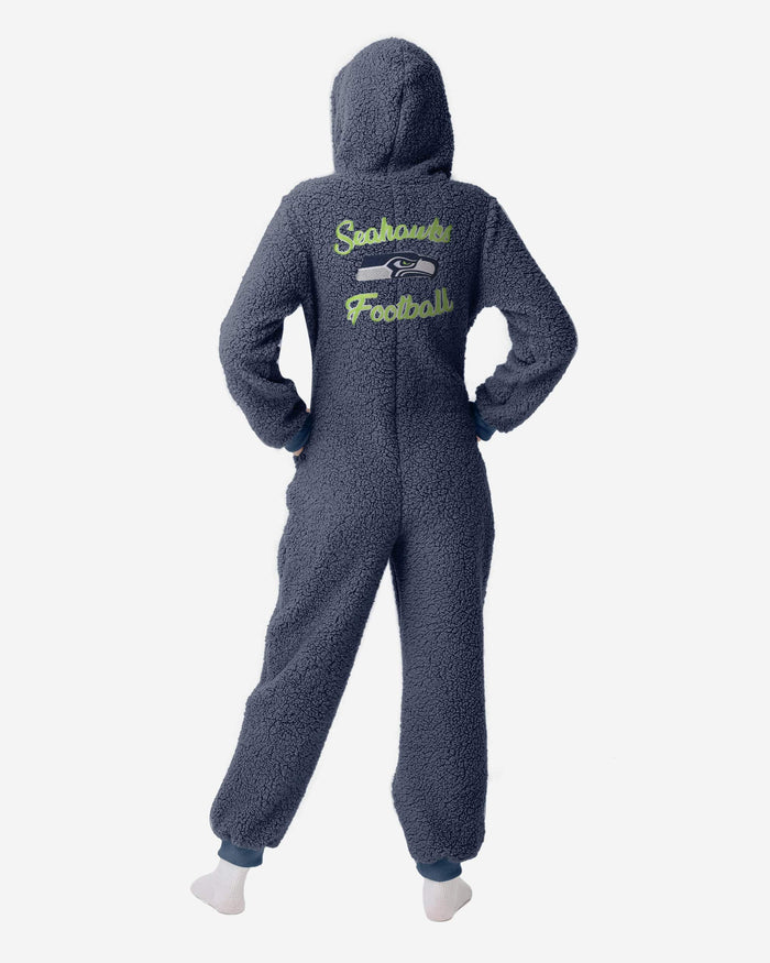 Seattle Seahawks Womens Sherpa One Piece Pajamas FOCO - FOCO.com