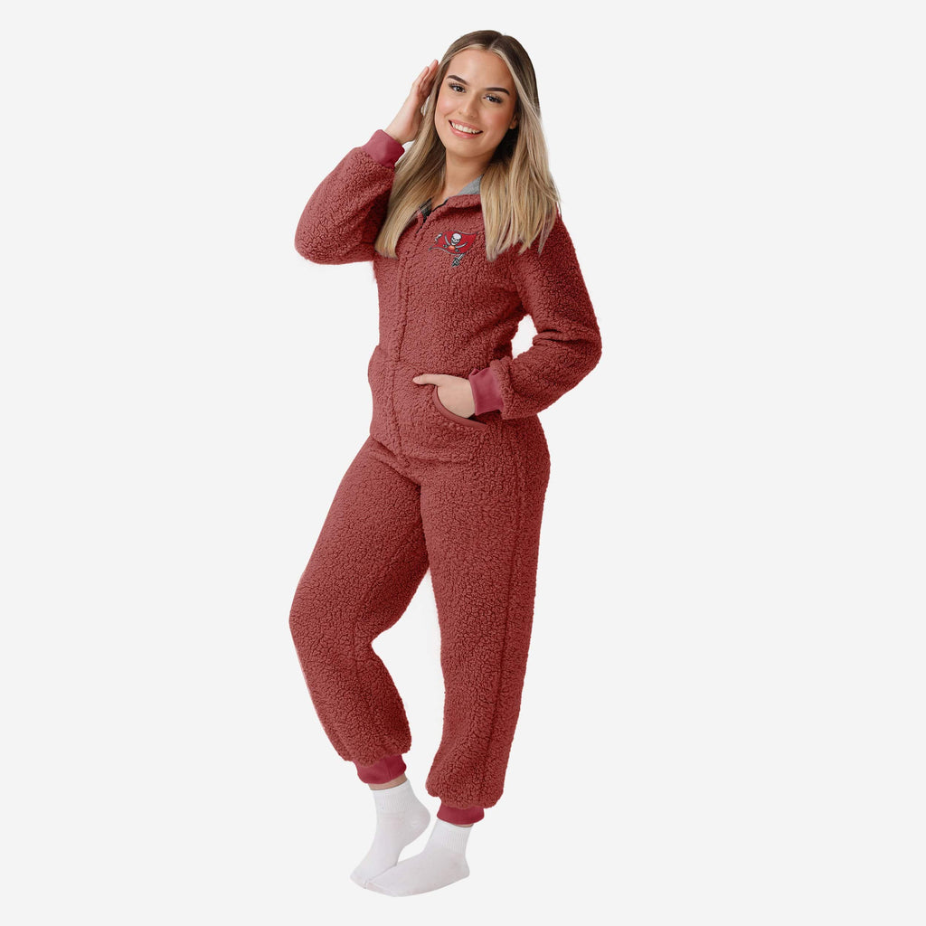 Tampa Bay Buccaneers Womens Sherpa One Piece Pajamas FOCO S - FOCO.com