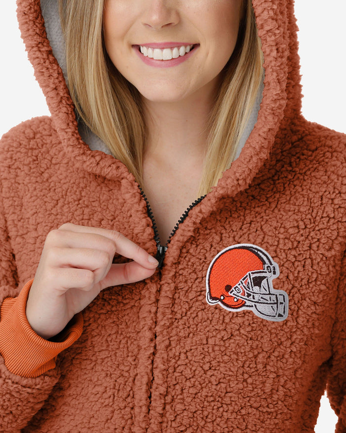 Cleveland Browns Womens Sherpa One Piece Pajamas FOCO - FOCO.com